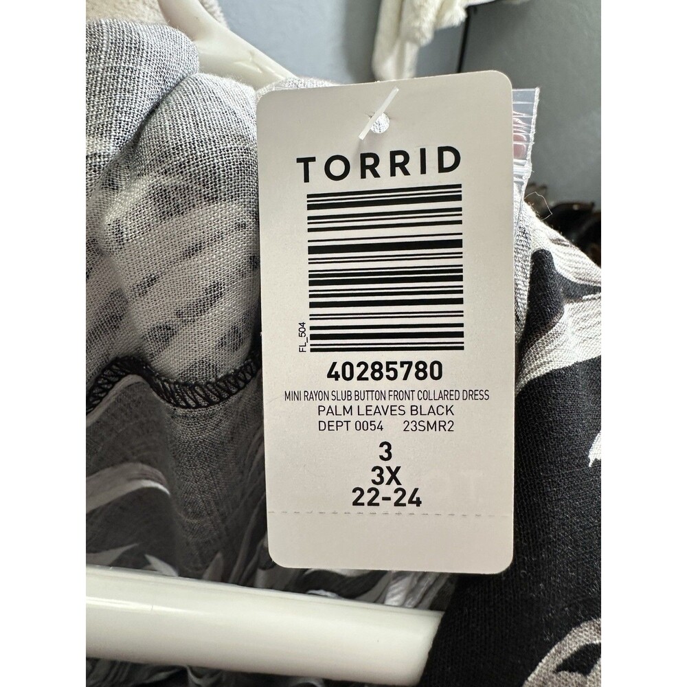 NWT Torrid Size 3X 3 Palm Leaves Mini Slub Dress C23 - Picture 10 of 10